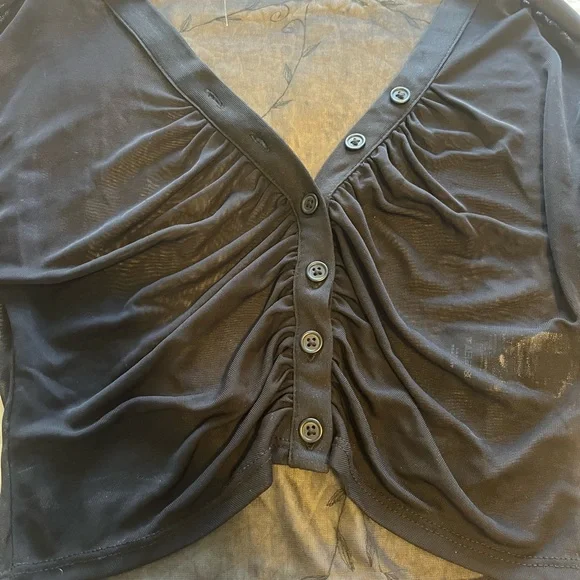 20% OFF BUNDLES! Urban Outfitters Long Sleeve Cropped Cardigan. Black. Small - Picture 3 of 12